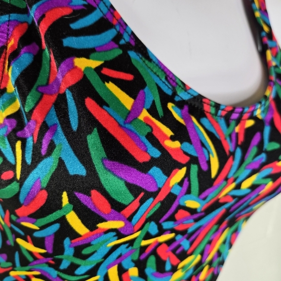 Vtg 80s Body Wrappers Confetti One Piece Bodysuit Leotard Usa - Picture 10 of 10